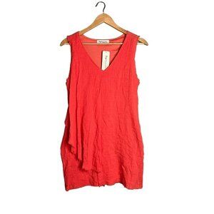 NWT Impressions Guazy Cotton Sleeveless V-Neck Asymmetrical Dress w/‎ Pockets S